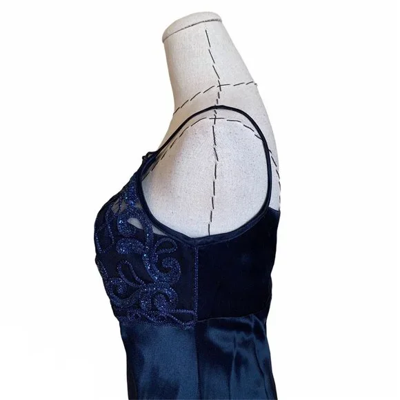 BLONDIE and ME Evening Dress Prom Formal Party Sparkle Blue Glitter 90s Y2k - Picture 4 of 11